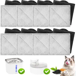 16 Pack Replacement Filters for Petsafe Premier, Ion-X, Outlast Pumpless & Viva Pet Water Fountain, Includes 16 Filters, Carbon Filters for Cat and Dog Indoor