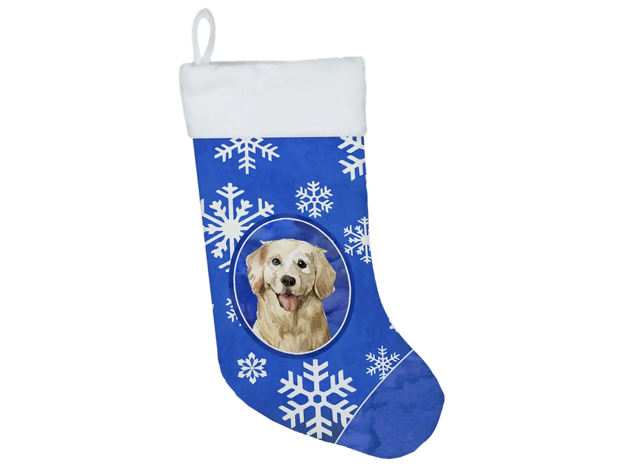 Golden Retriever Winter Snowflakes Christmas Stocking