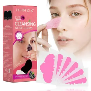 KHAZIX Natural Charcoal Nose Patches for Deep Cleansing, Remove Blackheads and Acne, Bamboo Charcoal Patches, Blackhead Nose Strips, 10/30/50pcs, Effective Pore Cleaning
