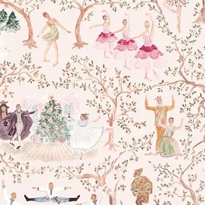 Classic Nutcracker Ballet Wrapping Paper Christmas, Elegant Dance Motif Gift Wrap, Dreamy Holiday Gift Wrap Colorful Gift Wrap