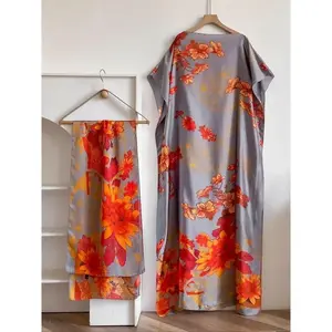 Women's printed long skirt and scarf set, beach vacation leisure matching set, four season women's clothingRAIMENTRY