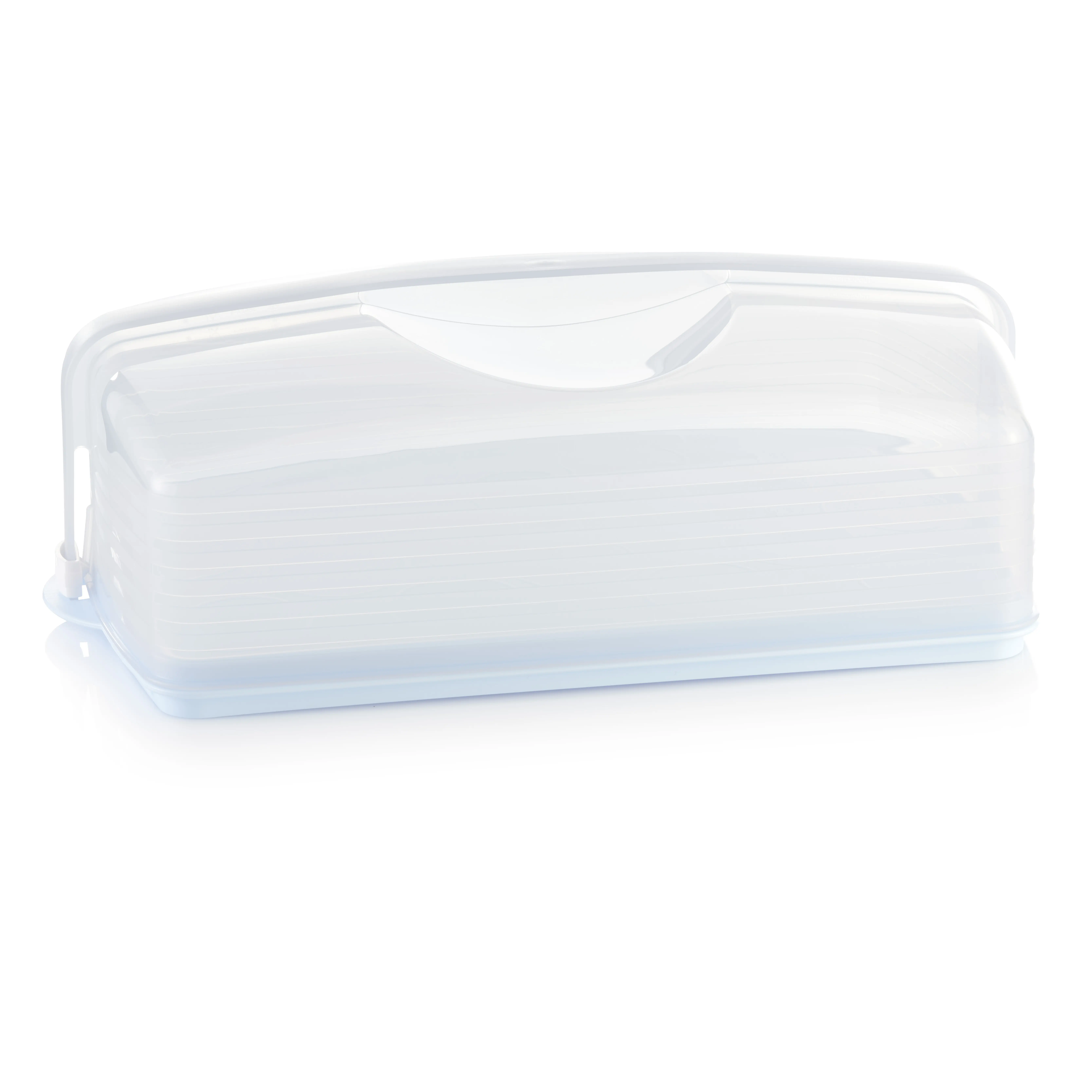 Tupperware Cake Taker Round or Rect - Optimal Storage Solution for Cakes & Pastries up to 11" Round or 9x13" & 18 cupcakes - Dual-sided Tray with Secure Locking & Easy Carrying - BPA Free PP Material
