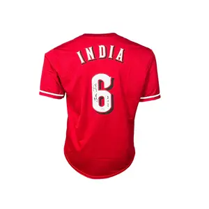 Jonathan India Signed 2021 NL ROY Inscription Custom Cincinnati Red Baseball Jersey PSA