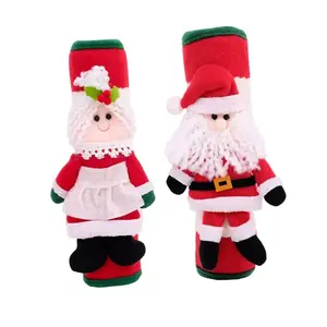 Christmas Refrigerator Handle Covers Set, Santa Claus Design Fridge Handles Protectors, Festive Kitchen Decorations, 2 Pairs