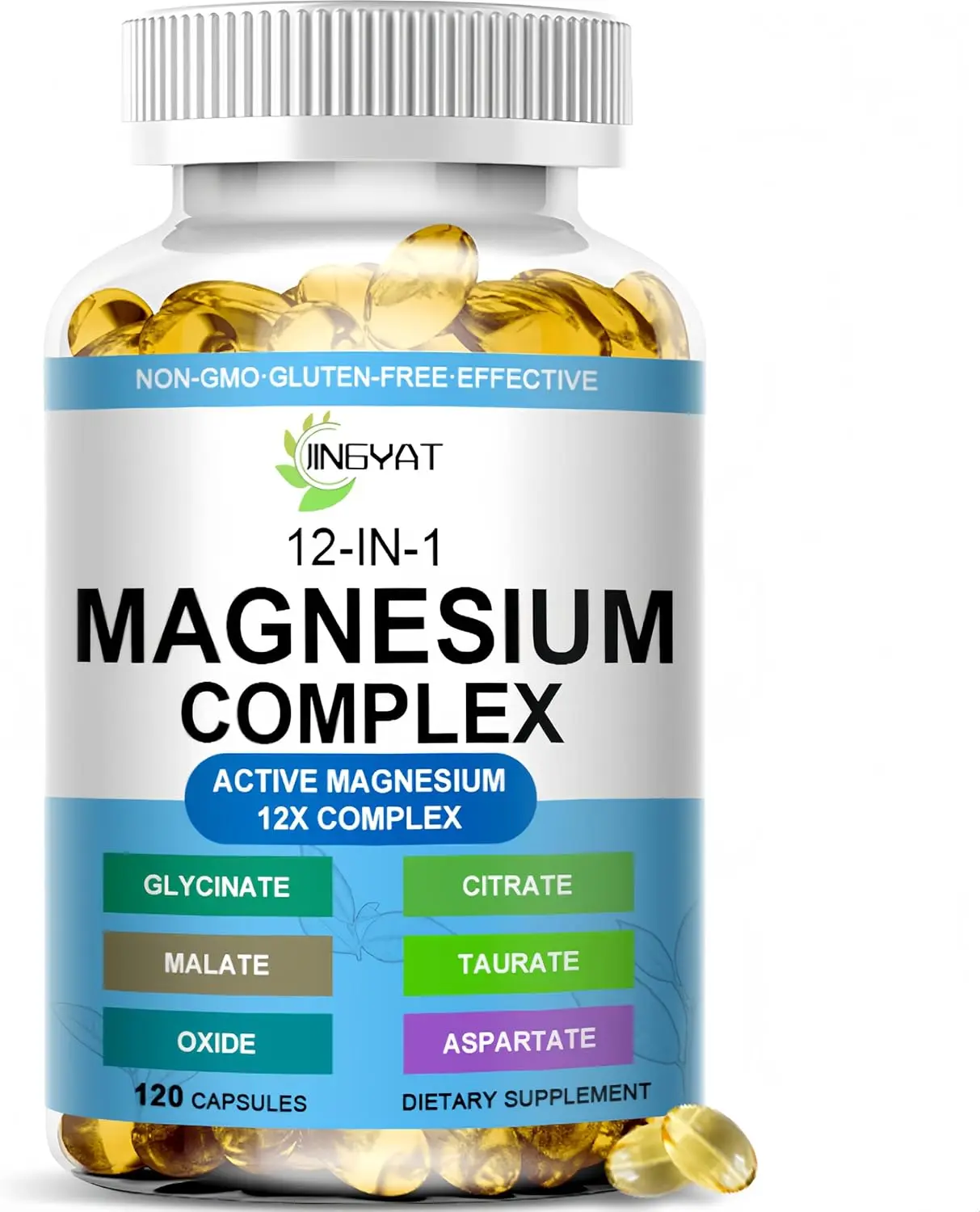 Magnesium Complex Softgels - 12-in-1 Magnesium Supplement with Glycinate,Citrate,Malate,Oxide,Taurate - High Absorption Magnesium Complex for Women & Men for Muscle, Heart, Sleep, Bone, Nerve Support