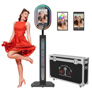 HARZHI Mirror Photo Booth with 15.6" Touch Screen, 1200W Selfie Camera Android 12 System Photobooth Machine with CHARCKTOK APP for Christmas Wedding Party