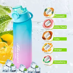 Flavor Water Bottle with Scent Pods, 720 ml/24oz Gradient Air Fragrance Water Bottle, Zero Sugar Zero Calorie Scented Sports Water Bottle for Kids Adults, BPA-Free, Leakproof for Gym & Travel
