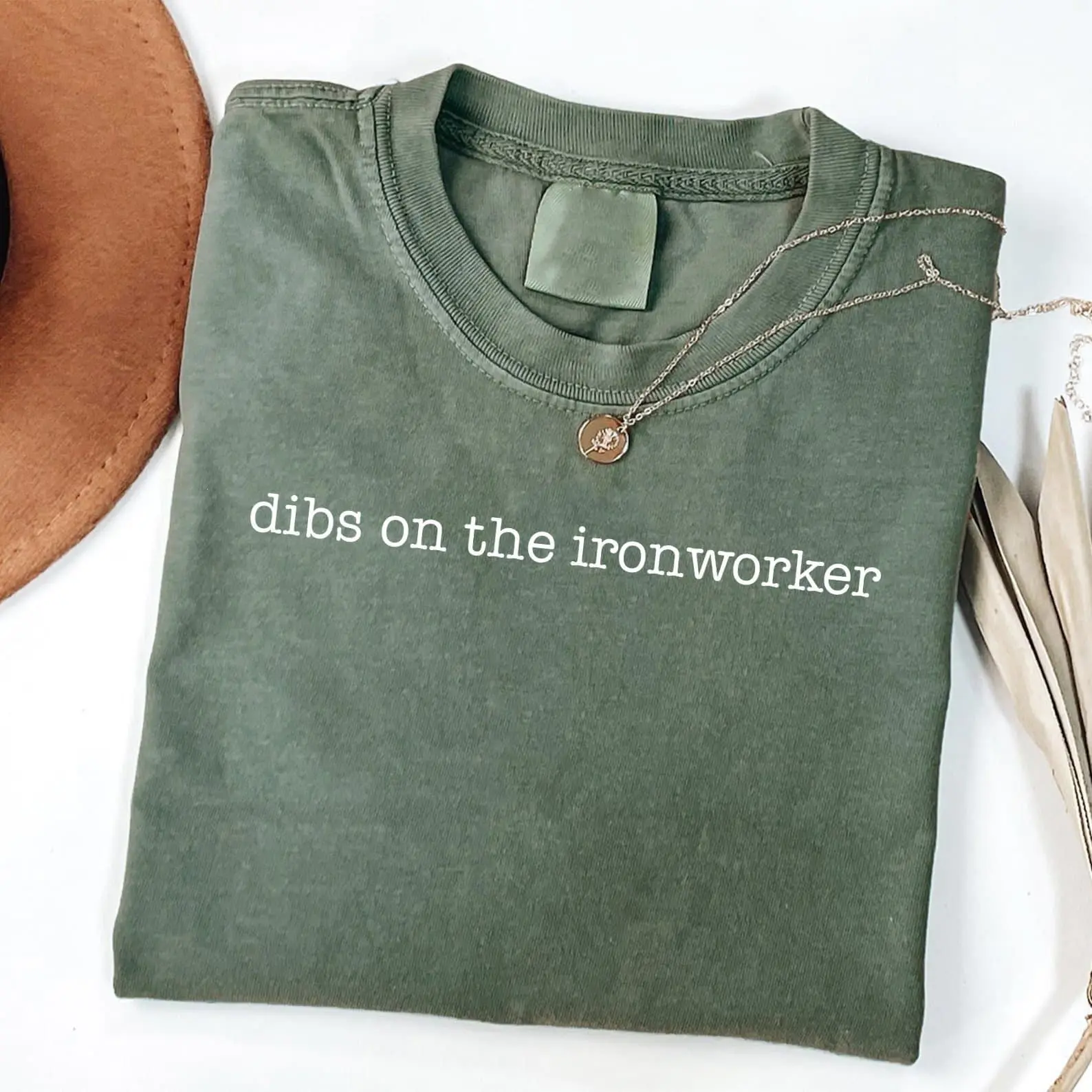 Comfort Colors Dibs on the Ironworker Shirt, Funny Ironworker Wife Tee, Ironworker Girlfriend Gift, Love Shirt