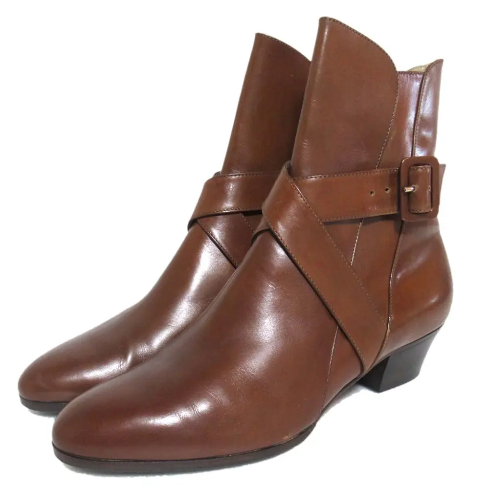 Pre-owned SALVATORE FERRAGAMO Calfskin Small Leather Goods Short Boots Jodhpur Boots Leather Boots