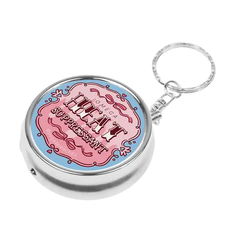 Page's Peaches Omega Heat Suppressant Pill Case Keychain with 3 Way Divider for Travel pill organizer