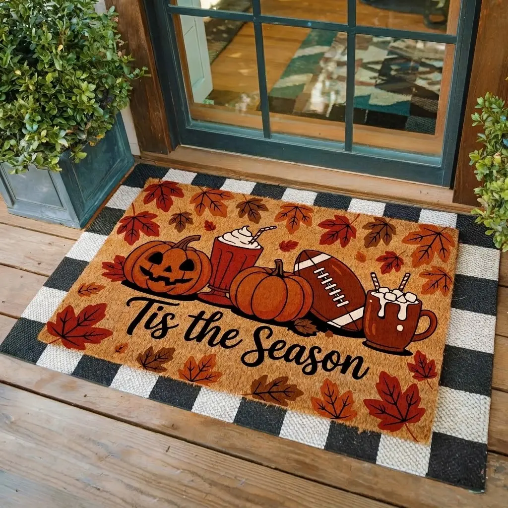Tis The Season Doormat, Halloween Decor, Fall Decor, Coir Doormat, Halloween Gift, Pumpkin Doormat, Housewarming Gift, Fall Porch Decor