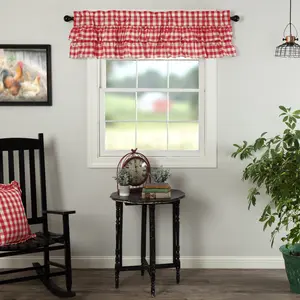 Cherry Ann Buffalo Check Ruffled Valance