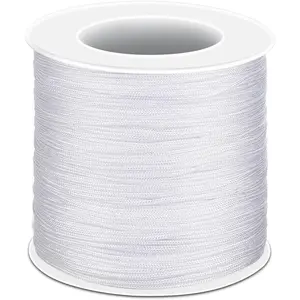 White Nylon String for Bracelets, 0.8mm Nylon Thread Braided Nylon Cord Wind Chime Outdoor Twine String for Beading, Necklaces, Blinds, DIY Craft,  Making