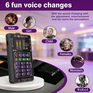 Small Handheld Sound Card Set for Podacsting, Broadcasting, Living, Singing, Recording, Gaming with Families, Friends, Gift,YouTube, TikTok Audio Interface
