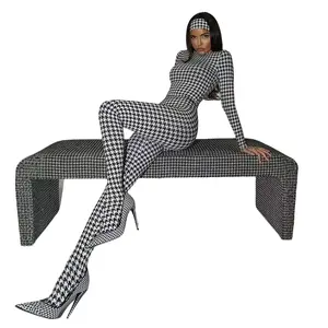 26SS Op Art Stand Collar Bodycon Bodysuit for Women, Super Long Proportion Slim Fit Tee Top Op Art Long Leg Bodysuit Women 26SS, Stand Collar Slimming Fashion Model Jumpsuit Trendy Op Art Stand Collar Bodysuit, Extra Long Length Skinny Fit Tee Jumpsuit