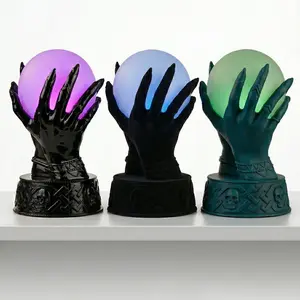 Mystical Witch’s Hand Glowing Orb  | Color-Changing Aesthetic Room Decor | Perfect Gothic Gift for Horror Fans & Halloween Party Vibes | Battery Operated