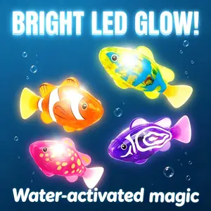 Magic Water-Activated Glowing Robot Fish, Neon Deep Sea Disco Interactive Toy, Colorful Luminous Robotic Fish, Waterproof Swimming Toy for Aquarium & Bath Time, Ideal Gift for Babies and Toddlers