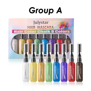 Colorful stage makeup, easy to apply, long-lasting, multicolor mascara, party mascara set with brush