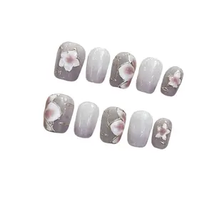 Y34 Pure Handmade Wristwear - Short Style, Versatile & Elegant Nail Art Finished Product with Acrylic Nail Stickers, Charms party press