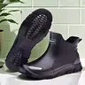 Men's Waterproof Non-Slip Boat Shoes - Rubber Sole Casual Slip-On Water Resistant Footwear, Couple's Style Unisex All Seasons Casual Shoes for Work Fishing Rain (1 Pair)