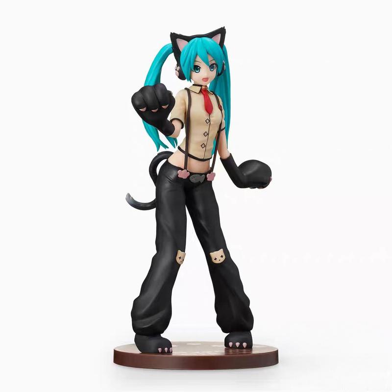 23cm SPM Series Hatsune Miku Project DIVA Kitty Cat Nyanko Girl Collectible Figurine Official PVC Anime Figure Table Ornament Fan Collection Holiday & Birthday Gifts