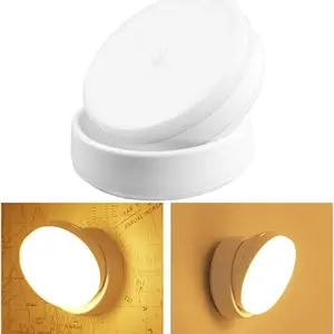 2-Pack Night Light, Rechargeable 360° Rotating LED Lamp, Motion Sensor, Auto-On/off, Warm/cool, Bedroom, Kitchen, Hallway