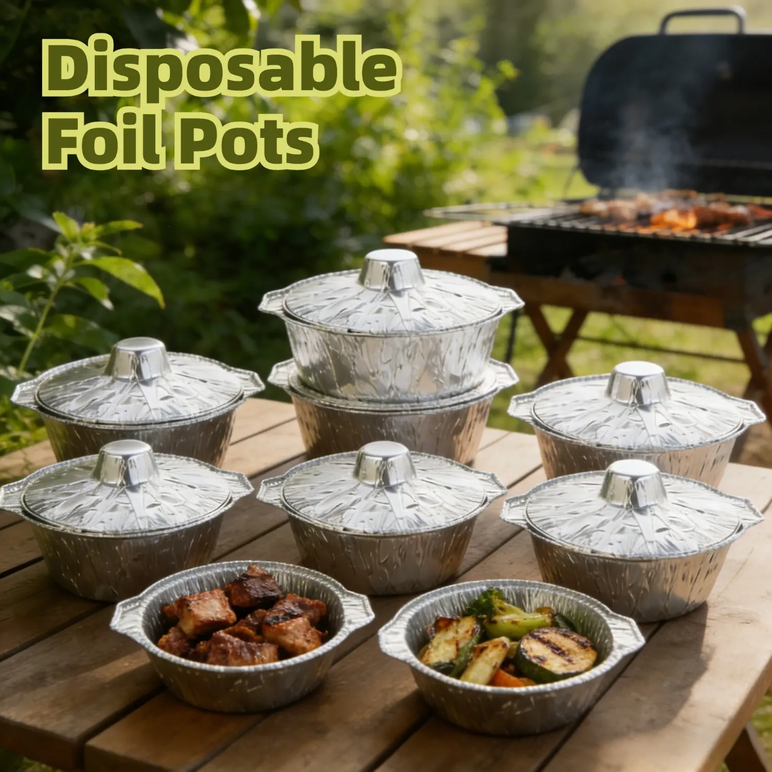 Disposable Aluminum Foil Round Pans with Lids - 6/12 Pcs, 121.7 oz Food Grade Portable Kitchenware, Easy Travel Outdoor Cookware for Cooking, Baking, Disposable After Use, Disposable After Use, Easy