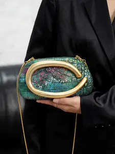 Women's Evening Bag, Crocodile Pattern Handbag, Handheld Bag Purse, Elegant Simple Party Purse, Fashion Accessories for Weddings, Christmas, Birthdays, Ideal Gift