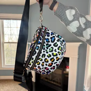 The Roni Nylon Bum Bag Crossbody - Rainbow Animal Print