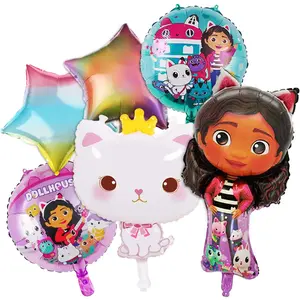 6PCS Cartoon Girl Doll Balloons, house Party Balloons, Girl Foil Balloons Party Decorations