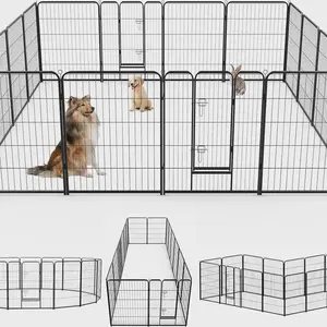 Dog Playpen Indoor Fence 16 Panel 40" Height Metal Exercise Pen with Door Small Puppy/Medium/Large Dogs Animal Pet for Outdoor