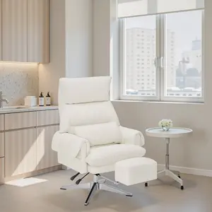 BarberPub Adjustable Reclining Salon Chair with Lumbar Support Swivel Esthetician Chair for Facial Massage Lash Tattoo White BarberPub Adjustable Reclining Salon Chair with Lumbar Support, Swivel Esthetician Chair for Facial, Massage, Lash, Tattoo 8129
