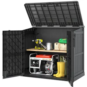 36 cubic feet outdoor storage shelf, ultra-large capacity garden storage box, weather-resistant storage box, waterproof resin shed with lock, suitable for storing bicycles, trash cans, lawn mowers, and gardening tools