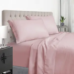 Pink  Size Sheets Set - Deep Pocket to 18 inches Mattress 4 count -  Bedding Sheets & Pillowcases Collection - Extra Soft,Wrinkle, Fade, Stain Resistant