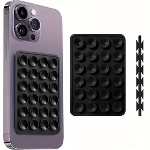 Silicone suction cup phone case holder, Vacuum suction phone holder, double-sided hands-free strong grip holder, suitable for selfies and videos, suitable for iPhone and Android phones, hands-free viewing, video recording