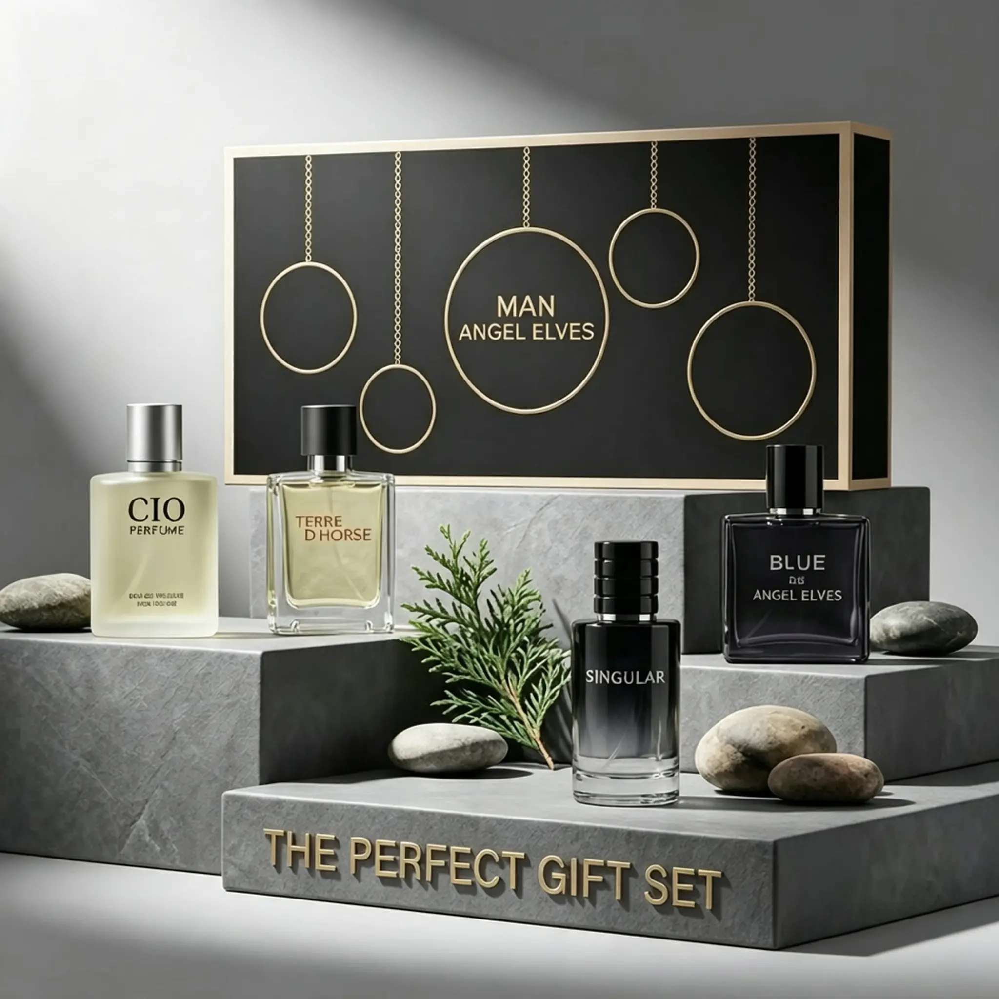 Men's Perfume Gift Set 30ML*4, Passionate Gentleman Blue Cologne, Long-Lasting Fresh Scent, Charm Fragrance, Elegant Fragrance, Holiday Gift, Fragrance Variety Pack, Fragrance Gift Box, Scents Set, Fragrance Sets