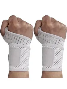 Thin Mesh Wrist Brace 2 Pack Ultra Breathable Compression Wrist Support for Workouts & Daily Use - Adjustable Wrist Strap - Unisex Wrist Brace for Pain Relief, Tendonitis, Carpal Tunnel (Gray)