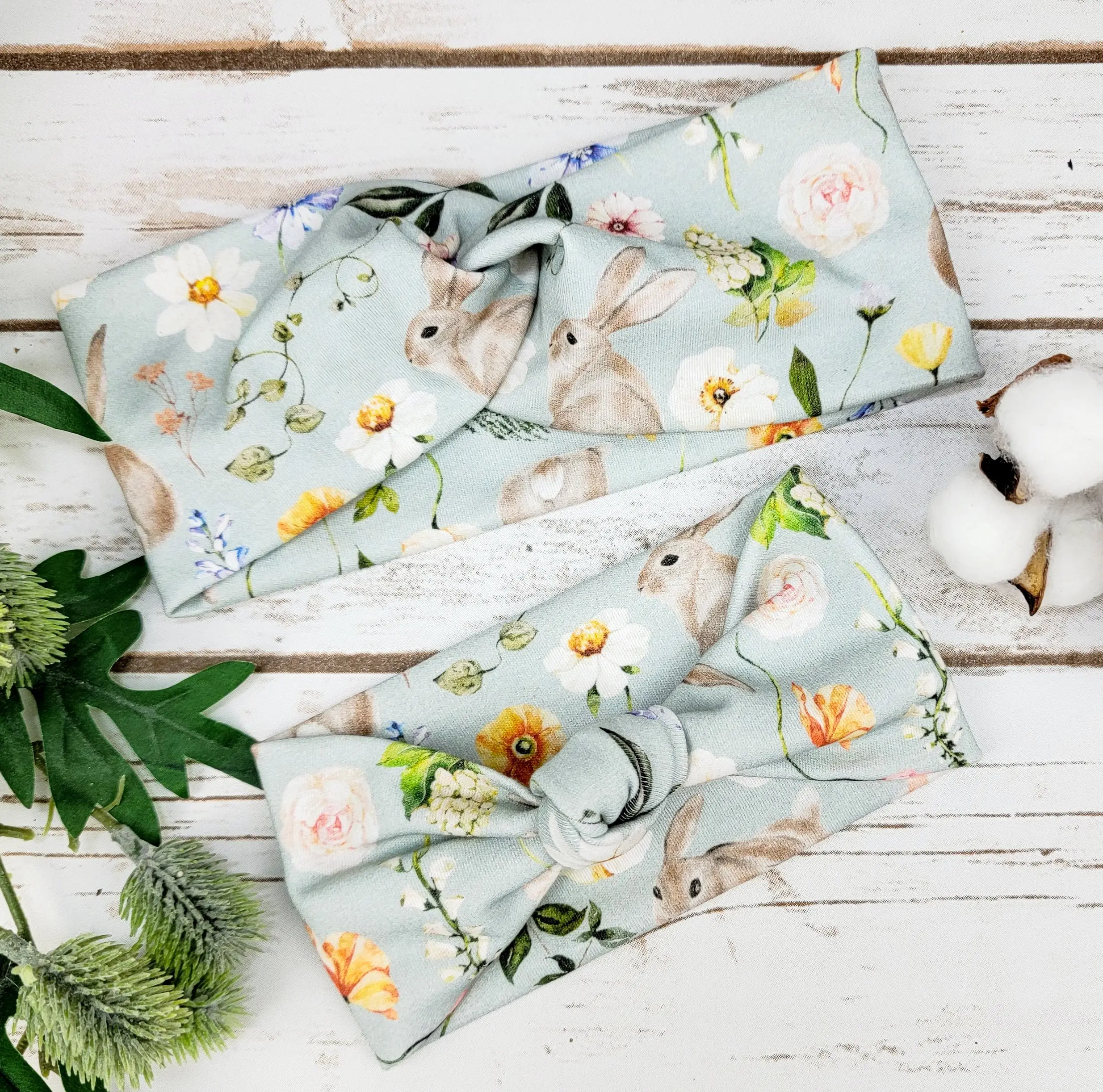 Organic Jersey Knit Cotton Spring Floral Mommy and Me Headbands for Fashion and Hair Accessories