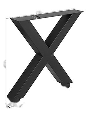 Set Of 2 Steel Dining Table Legs, 28-Inch High, 24-Inch Wide, Heavy-Duty 3.1-Inch Square Box Section X-Frame, Black Industrial Country Style Metal Table Legs For Dining Room And Kitchen Set Of 2 Steel Dining Table Legs, 28-Inch High, 24-Inch Wide, Heavy-Duty 3.1-Inch Square Box Section X-Frame, Black Industrial Country Style Metal Table Legs For Dining Room And Kitchen
