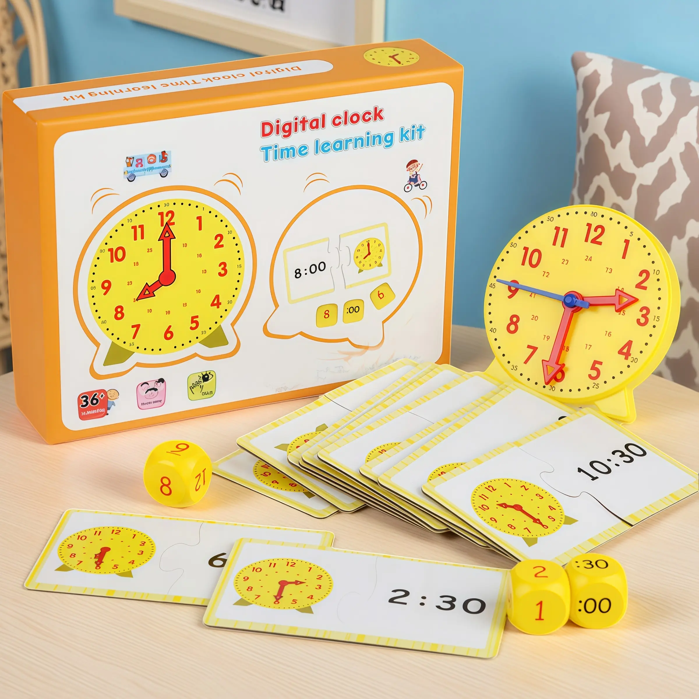 Multifunctional Learning Clock Model Toy Set, Math Learning Tools ...