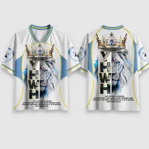 Jesus Is King YHWH Lion of Judah Christian Mesh Jersey - Crown Faith Sports Top