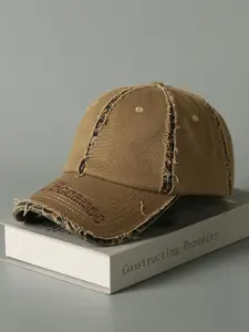 Fashionable Retro Vintage Denim Baseball Cap, Casual Letter Embroidery Washed Cap for Men & Women, Trendy All-match Clothes Accessories for Daily Wear