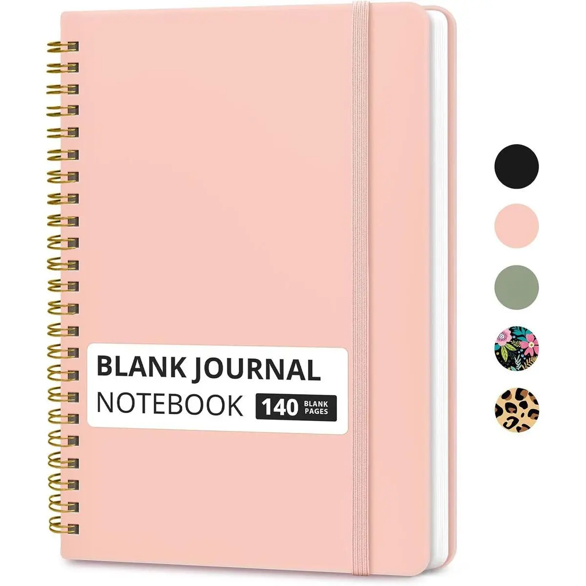 Blank Spiral Journal Notebook for Women & Men, 140 Pages, Sketch Book, Plain Notebook for Drawing & Sketching, Journals for Creative Writing, A5(5.7" x 7.9") – Pink