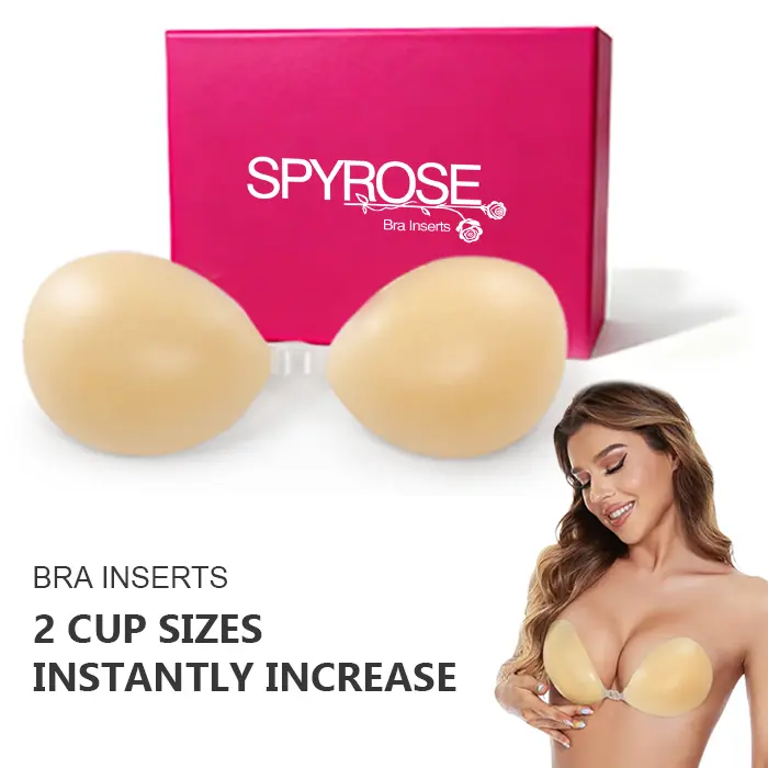 Women's Minimalist Strapless Push-Up Adhesive Silicone Bra Insert - Cute, Reusable, Wireless, Ultra-Thin, Breathable, Waterproof, Flexible, Contouring for Backless Dresses, Off-Shoulder Outfits, Halloween, Christmas, Birthday, Family Events