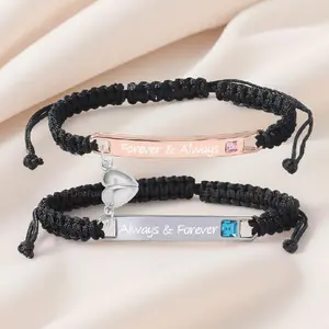 Couple adjustable bracelet set, fashionable couple bracelet, daily wear decoration, versatile trend, exquisite jewelry, birthday love gift, heart pendant bracelet, valentines gifts for gf, Christmas gift selection