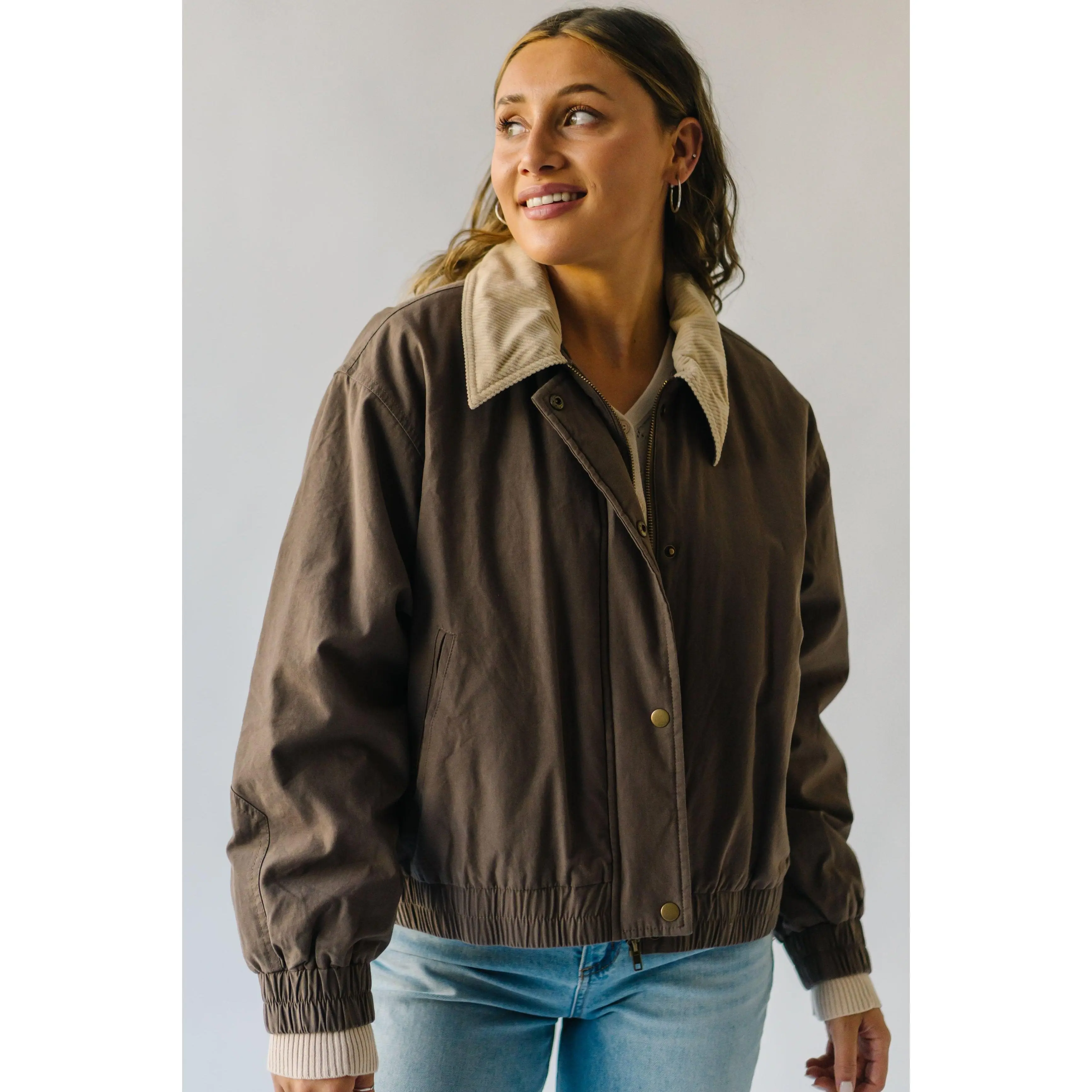 The Putnam Bomber Jacket in Chocolate + Taupe