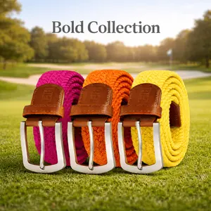 East/18 Men's Perfect Fit Woven Stretch Golf Belt, "Bold" 3-Pack