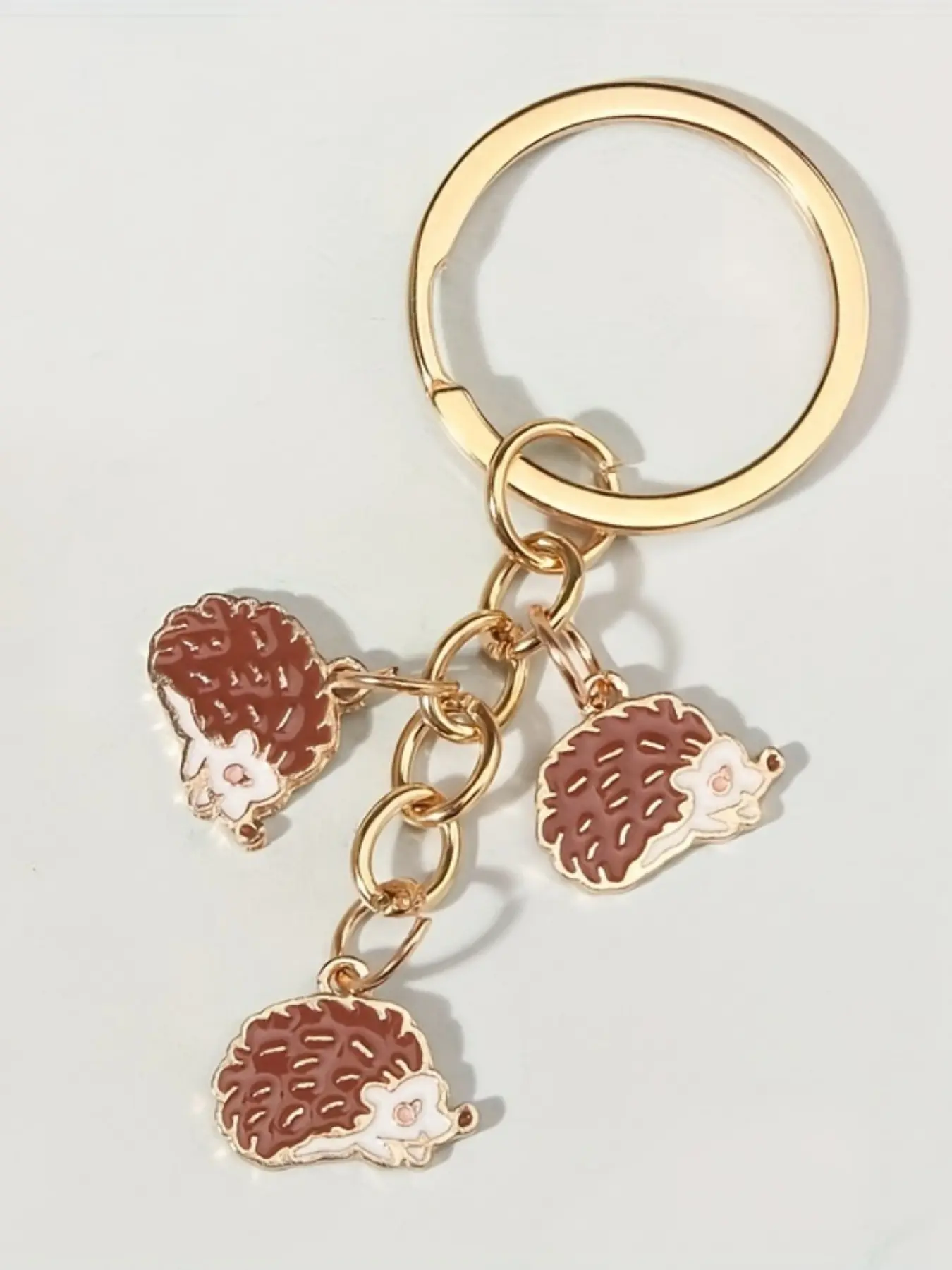 1pc Cartoon Hedgehog Keychain Kawaii Cute Metal Animal Key Ring Purse Handbag Car Charm Phone Pendant, Gift For Mother's Day, Keychain for Bags, Keychain Accessory