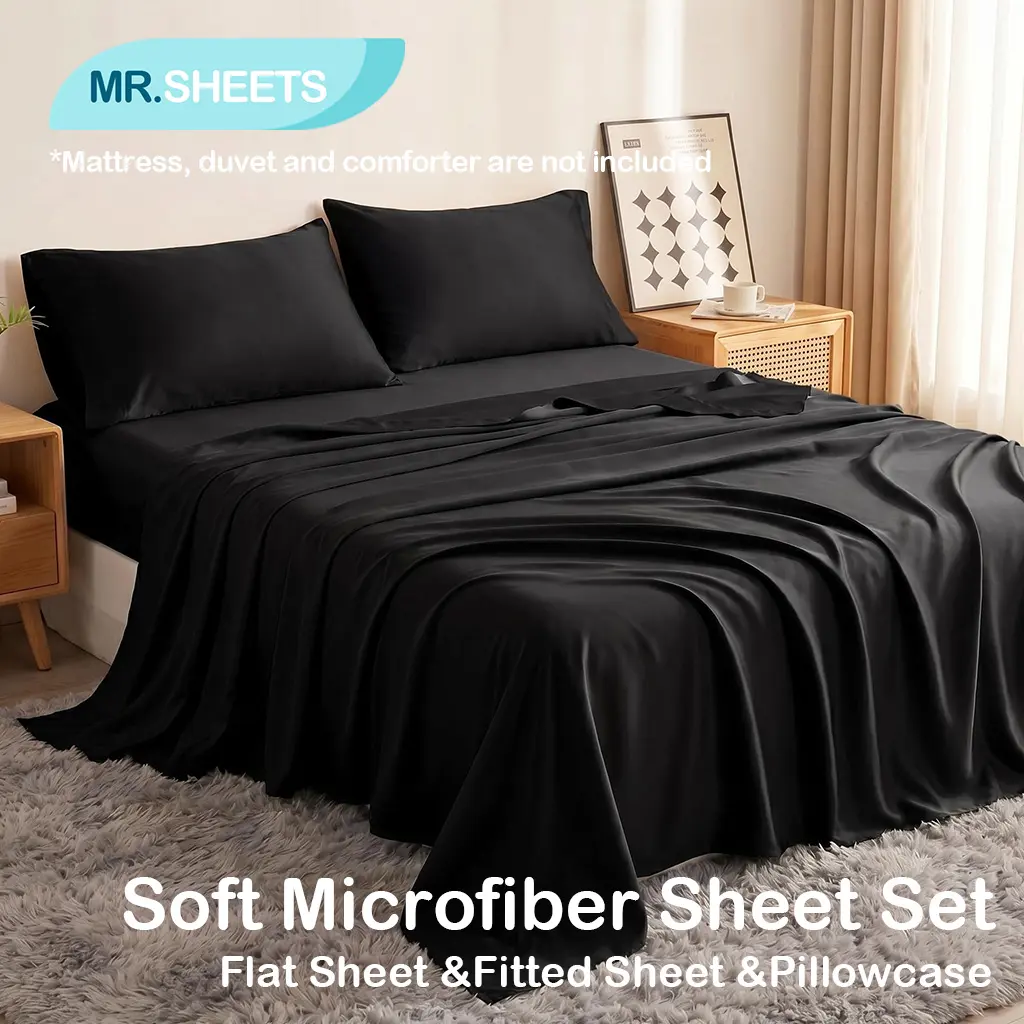 NTBAY Soft Brushed Microfiber Set, 3-4 Piece, Deep Pocket Lightweight All Season Bedding, Hypoallergenic Fabric for Bedroom Guest Room Dorm Daily Use, OEKO-TEX Certified, Back to School, Silky Smooth Hotel Quality Sheets for Hot Sleepers