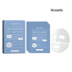 Collagen Facial Mask, 4 Counts/box Moisturizing Facial Mask, Hydrating Facial Mask, Deeply Hydrate, Comfort & Radiant Skin, Face Care Product for Women, Collagen Sheet Mask